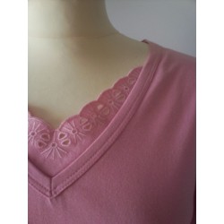 Tee-shirt dessus-dessous rose